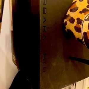 Leopard booties good condition in its original box.